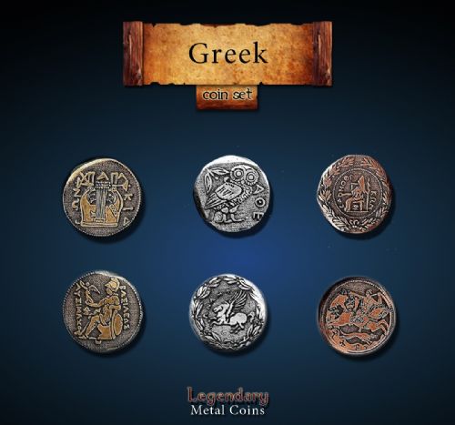 Greek Coin Set Legendary Metal Coins